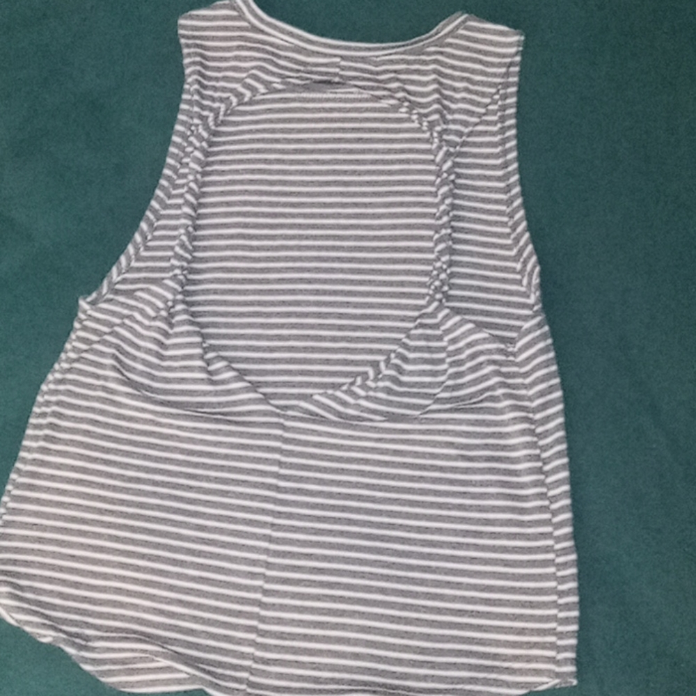 White & grey striped tank top